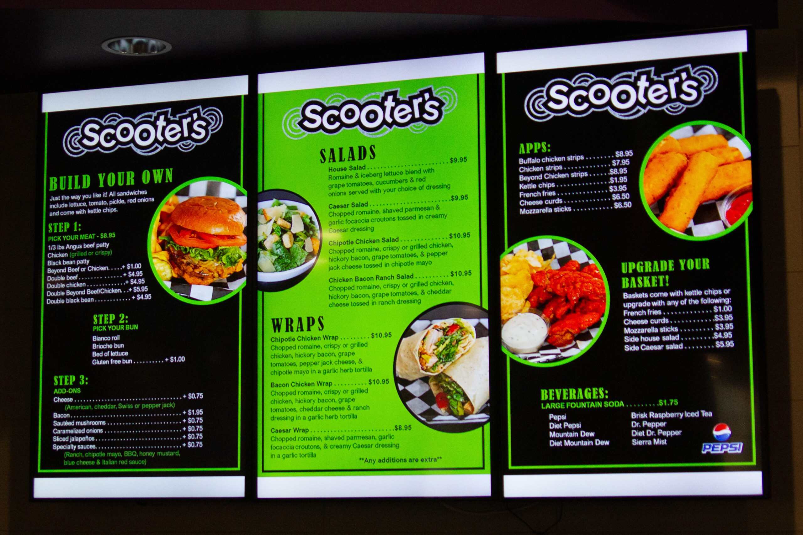 Scooters menu store